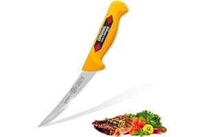 Solingen Eikaso® Coltello disossatore per sfilettare, per carne, professionale, 13 cm, molto resistente, lama affilata, flessibile, coltello da cucina, coltello da macellaio curvo