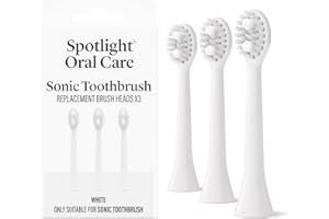 Spotlight Oral Care Sonic Toothbrush Replacement Heads - 3 Pack | Made by Dentists | Micro-Action Bristles Target Plaque, Staining & Bad Breath | 9-Month Supply | Fits Spotlight Sonic Toothbrush Only