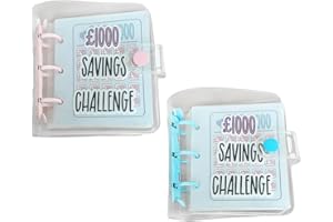 ALWODICI Mini Savings Challenge Binder Money Saving Wallet $1000 Saving Challenge, Money Organiser Savings Binder for Planning, Fun & Easy Saving for Office, Home, School (Pound)