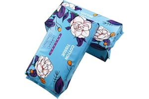 EMOVERY 20x20cm Soft/Dry Cotton Wipes; Ultra Soft Baby Care Towel Tissue, Absorbent Wipes for Face Eye Makeup Remover and Nail Polish，Wet/Dry Disposable Use Washing Face Wipes(2Packs) (Blue)