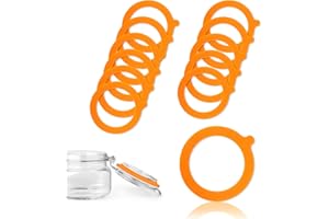 Gyxcelc 12 Pezzi Anello di Tenuta in Silicone per Barattolo di Vetro - per Conservazione, Sigillato, Arancione (7x9,5cm)