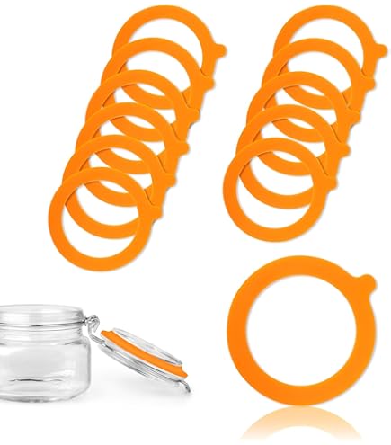 Guarnizioni Per Barattoli Le Parfait - Rondelle In Plastica Arancione Con 2 Orecchie, Diametro 85 Mm, Confezione Da 10 - Foto 2