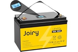 Joiry LiFePO4 12V 100Ah Lithium Batterie 12v lifepo4 Akku Autobatterie Max 1280W mit integriertem BMS, über 5000 Lebenszyklen, perfekt für Wohnmobil, Wohnwagen, Boot, Solaranlage, Zuhause