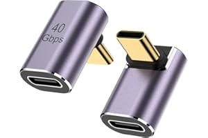 XBOCMY Adapter USB C męski na USB C, żeński, 2 szt. 90 stopni złącze kątowe USB C, konwerter zasilania typu C, kompatybilny z Steam Deck, telefonami komórkowymi i notebookami