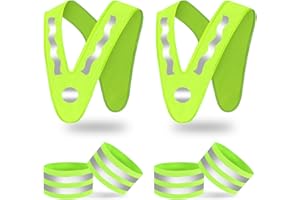 DUTIFUL 2 Stück Warnweste Kinder Sicherheitsweste 360° Reflektorweste Kinder mit 4 Stück Reflektorband V-Form Warnweste Fahrrad Kinder Warnweste für Sport Laufen Fahrrad