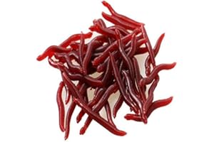 PORFEET Esca da Pesca, 50 Pezzi di Gomma Artificiale Artificiale Simile A Lombrico Verme Esche Morbide Esche da Pesca Attrezzatura