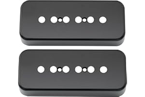 Musiclily Pro Plástico Cubierta de Pastilla P90 Soapbar Pickup Covers para Guitarra Eléctrica EE. UU. Les Paul, Negro (Juego de 2)