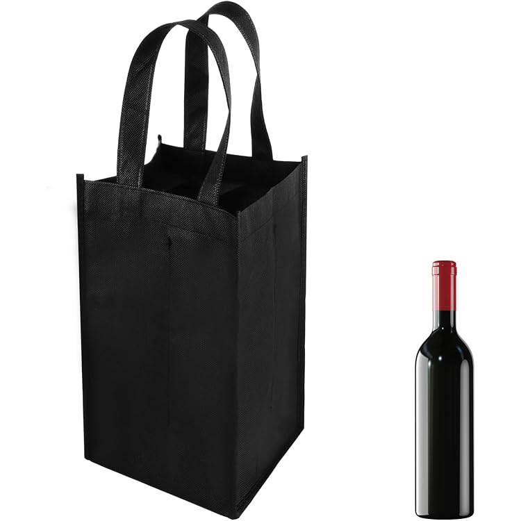 Reusable Wine Bottle Tote Bags – Set Of 4, Carries 1, 2, 4 & 6 Bottles, Maze Pattern, Perfect For Gifting & Transport - View #8