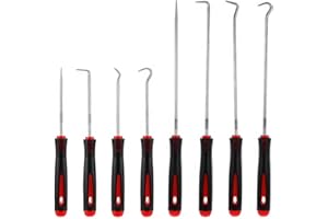 DHISPERARES 8 Pezzi Ganci per Paraolio, 24/16.5 cm Ganci di Precisione per Paraolio con Impugnatura Ergonomica, Estrattore per Guarnizioni Olio Auto, Generico Rimozione del Paraolio per O-Ring, Riparazioni Auto