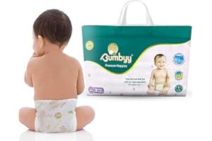 Bumbyy Premium Nappies Size 3, 44 Count - Ultra-Absorbent Baby Nappies SAP Core for 12-Hour Leak Protection | Soft, Thin & Hypoallergenic for Sensitive Skin