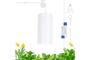 STEPEAK Lámpara para plantas LED Full Spectrum, Lámpara para plantas con temporizador inteligente y polea, 40W LED Grow Light, Lámpara para plantas de interior, Lámpara de crecimiento para plantas flores