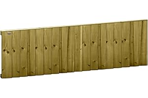 Premier Garden Supplies Semi-Braced Feather Edge Garden Fence Panel Width: 6ft (183cm) x Height: 2ft (60cm) Pressure-Treated Over Lapping Flat Top Capped Closeboard effect Fencing Panels