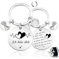 Schlüsselanhänger Mit Herz-Gravur „Ich Liebe Dich“ – Chrom-Optik, Ca. 6,6 X 2,9 Cm, In Geschenkbox