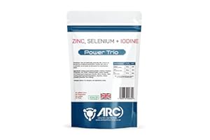 ARC) HEALTH+NUTRITION WWW.ARCHEALTHNUTRITION.CO.UK Iodine & Selenium with Zinc Power Trio Minerals Supplement Tablets | Reduction of Tiredness & Fatigue | Supplements for Men & Women (120)