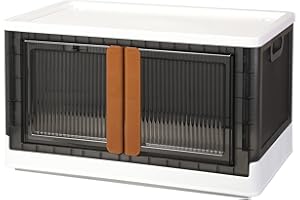 HAIXIN cajas almacenaje, 72L cajas organizadoras plastico, cajas almacenaje ropa, caja con tapa plegable apilable para dormitorio sala de estar armario baño cocina estudio