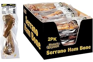 NORTHERNSCAPE Serrano 2 Pack Ham Bone | Large Serrano | Chew 100% Natural Cured Bones Treat for Dogs | Premium | High in Protein & Fiber |
