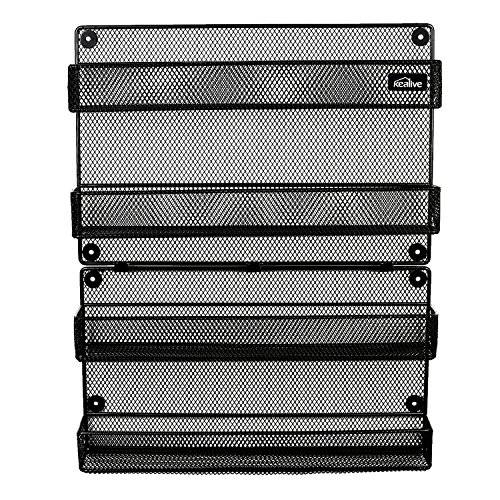 comprare on line Porta Spezie, Kealive Mensola 4 Piani Mobiletto per Spezie, per credenza o da appendere alla parete, Scaffale a 4 Ripiani per la Cucina-nero prezzo