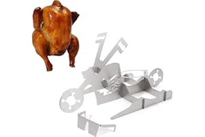 Jsleid Hühnerhalter für Grill, Tragbarer Hühnerständer für Bier, Beer Can Chicken Stand, Hähnchenhalter Grill Motorrad für Grills,Bier Hühnerbräter, Grillzubehör (Skelett)