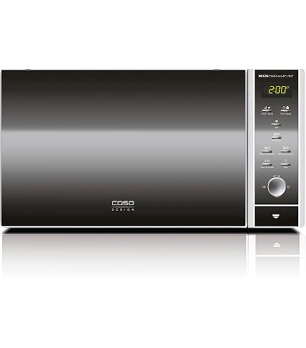 CASO GERMANY Forno A Microonde M 20 Electronic 20 Litri 800W - Acciaio Inox, 8 Programmi Automatici, Timer 60 Minuti