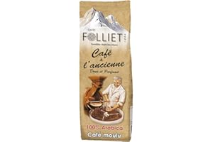 CAFÉS FOLLIET - Café Moulu À L'Ancienne - Torréfaction Traditionnelle - Intensité 8/10 - Arabica Pur - 100% Arabica - Cafés Verts Amérique Centrale, Afrique & Asie - 250 g
