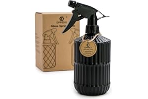 OFFIDIX Plant Mist, 0.45L Glass Spray Bottle with Adjustable Nozzle Hand Held Pressure Plant Mister with Top Pump for Garden, Plant, Cleaning (Black)