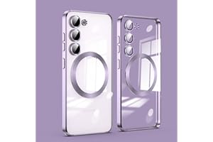 JEELAR ESONG Magnetyczne, przezroczyste etui na telefon Samsung Galaxy S23+(PLUS) z MagSafe [bezprzewodowe ładowanie] [wbudowana osłona aparatu], silikonowe, odporne na wstrząsy, nie żółknie / nie pozostawia