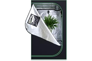 JALUNIVERSAL TRI Grow Tent Hydroponic Higher Density 600D Mylar Reflective Indoor Plant GreenHouse Growing with Observation Window and Removable Floor Tray for Flora Vegetables Flower (120*120*200 CM)