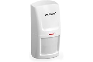 WOLF GUARD Wolf-Guard HW-03D Sensor de Movimiento, PIR de 433 MHz Detección 12M/110º el Alcance, Blanco