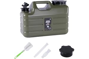 SUPATMUL Agua Camping 11 L con Grifo, bidón Agua portátil HDPE Grado alimenticio con Tubo extensión, Cepillo Limpieza, Tanque Agua sin BPA para Pesca al Aire Libre, Fiesta,