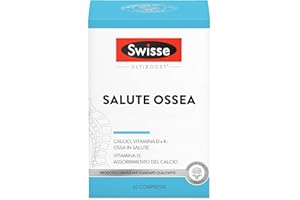 SWISSE Ultiboost - Integratori Alimentari con Vitamina D3 K2 e Calcio, Integratore Donna e Uomo per Mantenimento di Ossa Sane e della Funzione Muscolare, Made in Italy, 60 Compresse Divisibili in 2