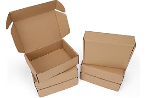 Horlimer Brun kartonglåda, set 6, kartonglådor 17,78 x 12,7 x 5,08 cm, flyttlådor, perfekt för förpackning av presenter eller andra föremål