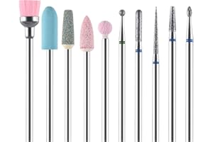 ‎URAQT URAQT 10 Stück Elektrische Nagelfräser Bits Set, Professioneller Nagelhaut Schleifkopf Set Bit Nagelfräser Aufsätze Set für Elektrisch Nagelfeile Maniküre Pediküre Nagelpflege