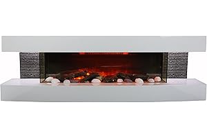 CHEMIN'ARTE Chemin Arte Lounge 3XL - Chimenea eléctrica de color blanco con potencia de 2000 W