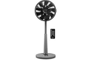 ‎DUUX Duux Whisper Grau Standventilator Leise Steuerbar Mit Fernbedienung - Standventilator Höhenverstellbar (76-95cm) - Mit 26 Geschwindigkeitsstufen & Timer-Funktion Für Ein Komfortables Raumklima