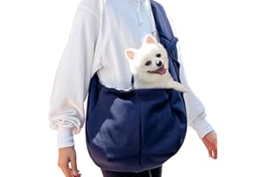 Bdfgh Puppy Sling Dog Carrier Cat Walking Bag Front Puppy Carrier, Adjustable Hand-Free Pet Travel Bag Carry Bag Shoulder Strap for Small Dogs Expandable Outdoor