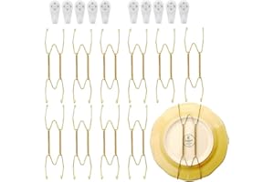 Jemcgrl Cintres en Acier Inoxydable pour Assiettes DéCoratives Murales Compatibles Crochets Porte-Plateau avec 10 Crochets Muraux PièCes SéRies