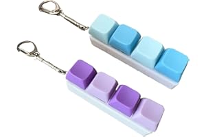 AMBEERT 2PCS Keyboard Fidget Toy, Fidget Keyboard, Fidget Keyboard, 4 Keys Keyboard Decompression Toys Keyboard Keychain Toys Finger Keyboard Caps Toy for to Relief Stress Pass the Time (2)