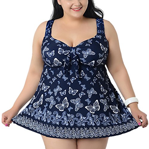 JXStar Women's Plus Size Swimwear With Adjustable Strapes UK26 Purple Blue
