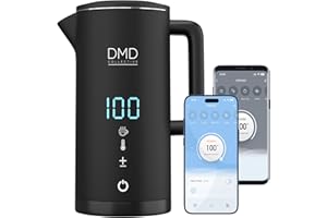 DMD Collective – Smart Kettle 1.5L, Wi-Fi Touchscreen, Voice Control with Alexa & Google | Digital Temperature Display, Double Wall & Anti-Scalding Design, Energy-Efficient 2200W