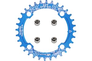 Yongness Plateau de manivelle de vélo 32T 34T 36T 38T plateau étroit et large 104BCD plateau de vélo à plateau unique à dents positives et négatives adapté aux VTT et vélos de route Couronnes cyclisme