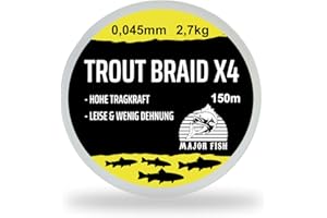 ‎MAJOR FISH Major Fish Trout Braid 4 Fach geflochtene Schnur Forelle Ultralight 150 Meter