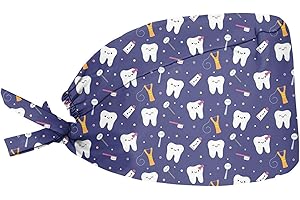 Coloranimal Cartoon Nurse Working Caps for Women Men,One Szie Head Hats