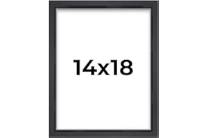 POSTER PALOOZA 14x18 Shadow Box Frame Contemporary Black | 1" Depth of Usable Space| Interior Size 14x18 or 18x14 Inches| UV Resistant Acrylic, Acid-Free Backing, Wall Hangers | Made in USA