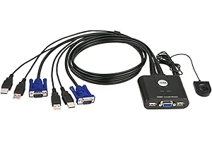 Aten CS22U - Conmutador KVM de 2 puertos USB, negro