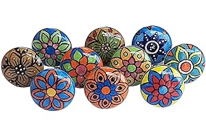 Royal Kraft Vintage ręcznie malowane ceramiczne gałki do szafek kuchennych, drzwi i szuflad, szafy, szafki (zestaw 10 szt.) Sknob006