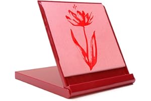 Buddha Board | Mini Rosso 12x12 cm | Plastica Spessa con Finitura Lucida | Include Un Pennello e dodici Adesivi per Personalizzare | Ecologico