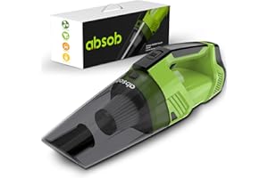 absob Aspirapolvere a mano 3 in 1 a batteria per auto con luce a LED, aspirapolvere a batteria bagnato e asciutto, con filtro HEPA, aspirapolvere a mano per auto e casa, peli di animali, polvere