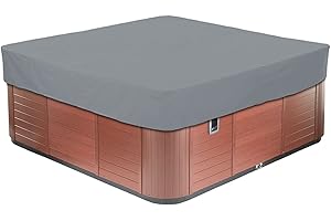 LDIW Outdoor Square Hot Tub Cover 210D Oxford Fabric Garden SPA Bath Pool Cover Waterproof Dustproof Anti-UV Multiple Sizes to Choice,Gray,215x215x30cm