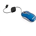 Verbatim Wired Optical Computer Mini USB-C Mouse - Plug & Play Corded Travel Mouse Blue 70746