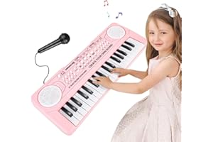 Orvyna Piano Infantil 37 Teclas,Teclado Electrónico Piano con Micrófono,Multifunción Portátiles Piano Electrico Infantil Juguete, Organo Electronico Niños Educativa Regalo Piano para Niños 3-6 Años